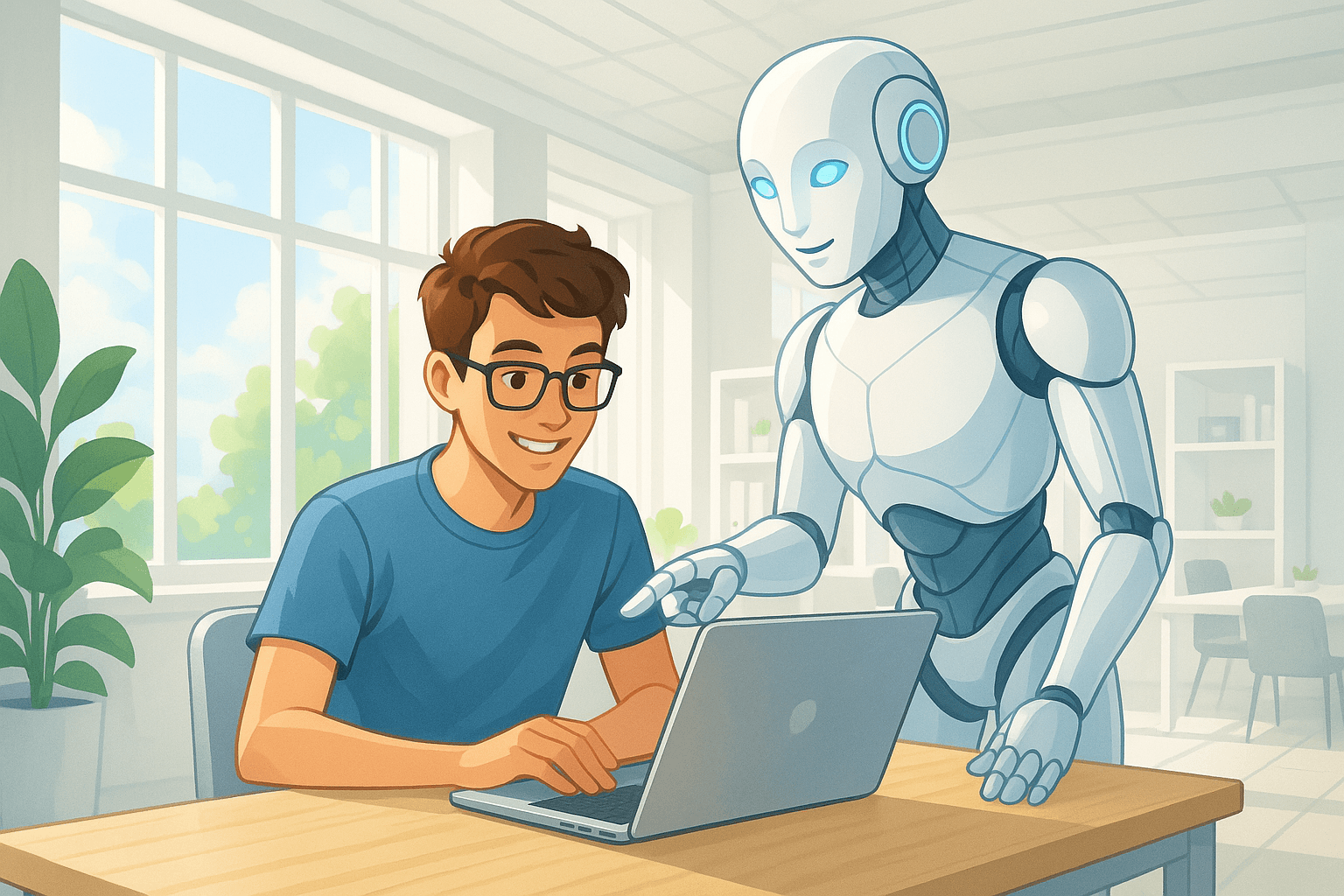 AI Supervisor assisting a researcher